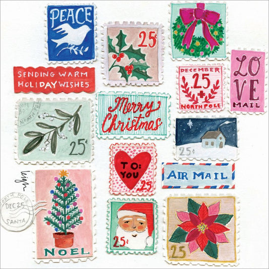 Christmas Stamps Greeting Card