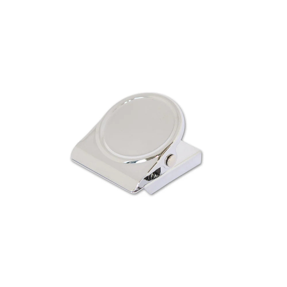 Chrome Round Memo Clip Magnet