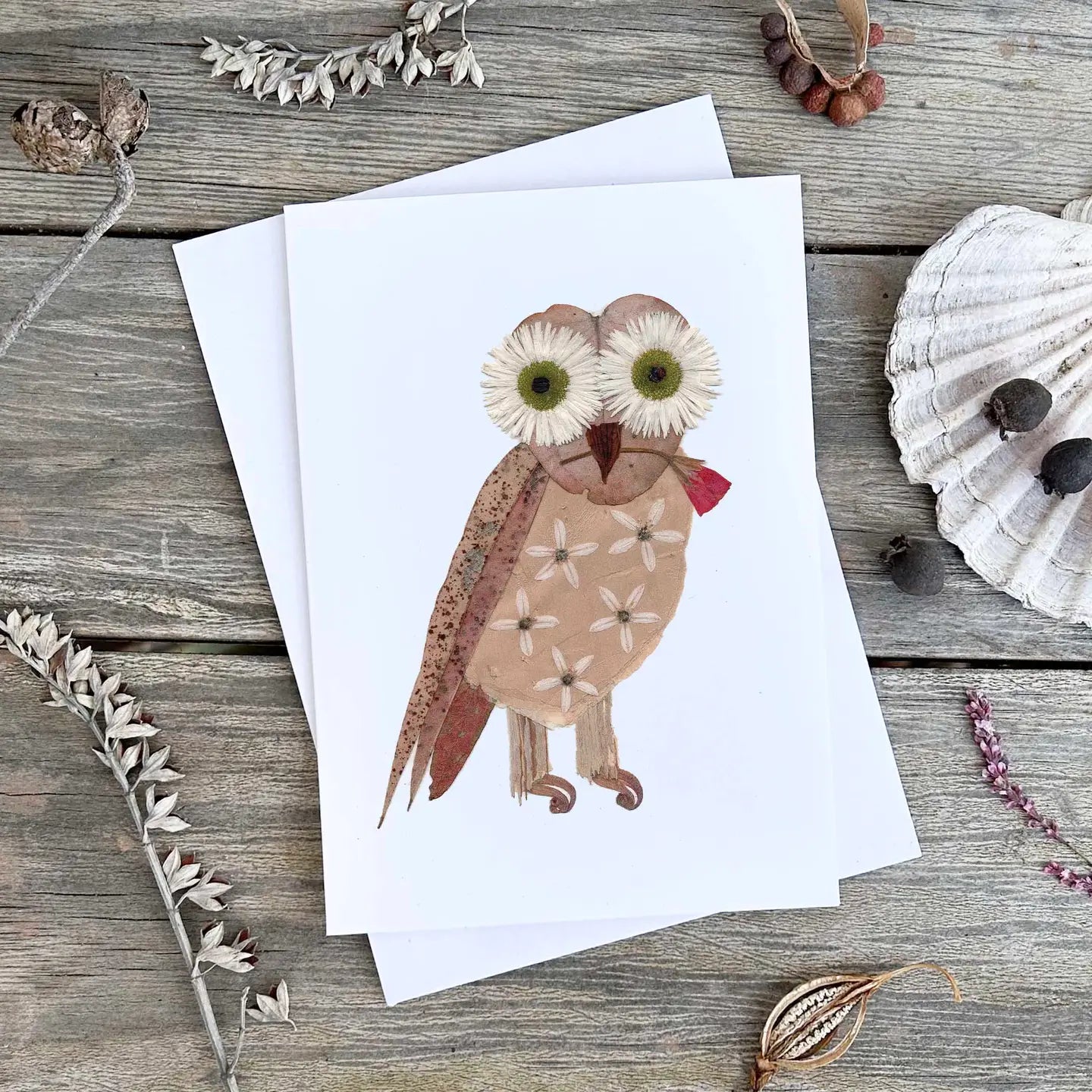 Wild Finch Studio Clover The Owl Botanical Greeting Card