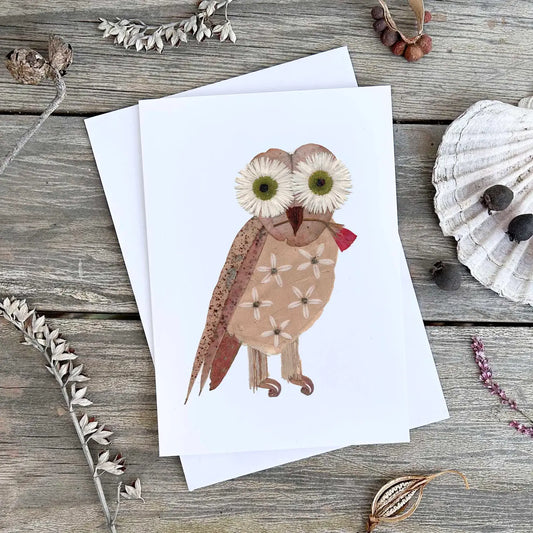 Wild Finch Studio Clover The Owl Botanical Greeting Card