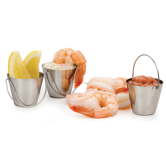 RSVP Stainless Steel Condiment Cups Miniature Bucket with Handle 60ml