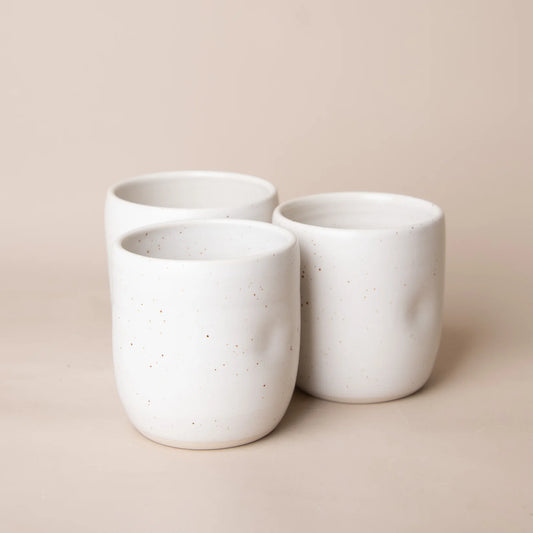 Lauren McQuade Ceramic Dimple Cup White Speckle