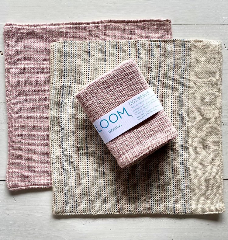 Loom Designs Natural Cotton Face Cloth 2 Pack