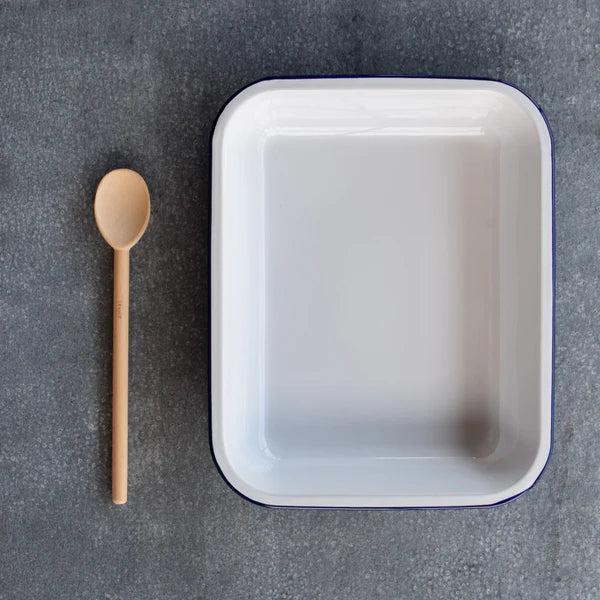 Falcon Enamelware Bake Pan with Blue Rim