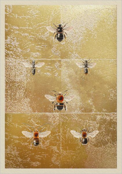 Gold Foil Bees Greeting Card