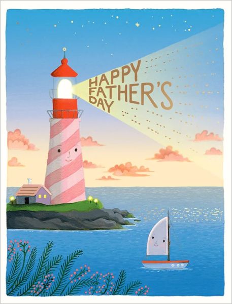 Lighthouse Gold Foil Fathers Day Greeting Card