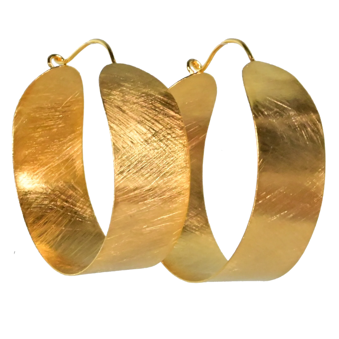 Brushed Finish Hoop Earrings