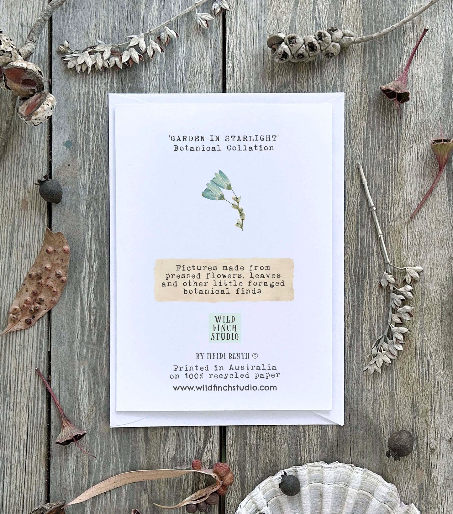 Wild Finch Studio Garden In Starlight Botanical Greeting Card