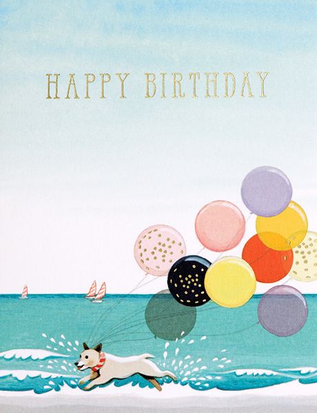 Happy Birthday Splashing Dog Greeting Card