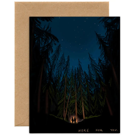Tiny & Snail Here For You (Bonfire In The Forest) Greeting Card