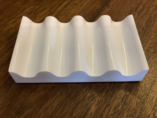 White Wave Resin Soap Dish Holder