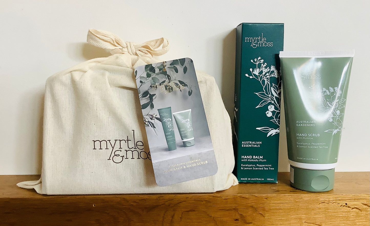 Myrtle & Moss Australian Essentials Hand Balm & Scrub Gift Set