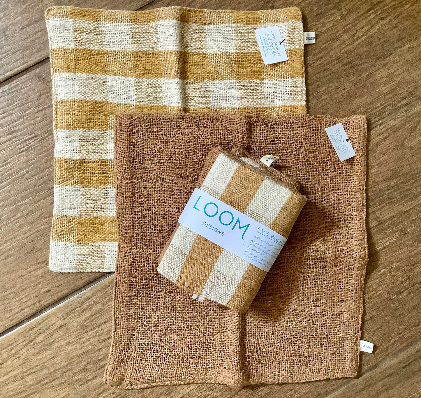 Loom Designs Natural Cotton Face Cloth 2 Pack