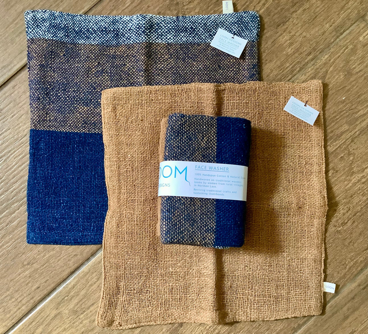 Loom Designs Natural Cotton Face Cloth 2 Pack