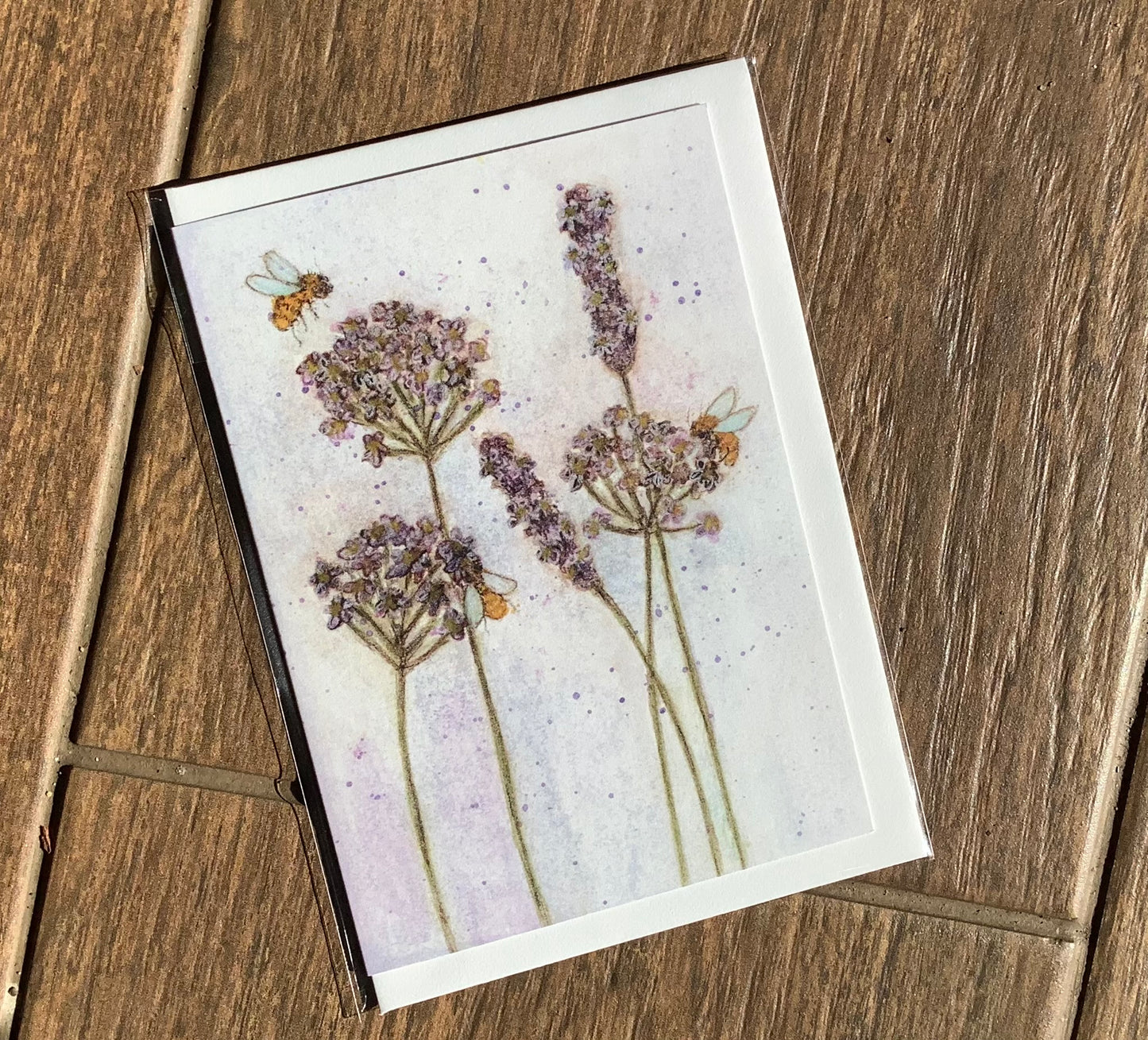 Wild Finch Studio Bees On Flowers Greeting Card