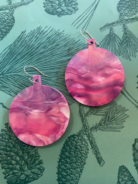 Singleuse Multiverse Christmas Bauble Sterling Silver Drop Earrings