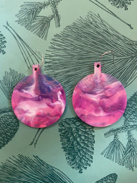 Singleuse Multiverse Christmas Bauble Sterling Silver Drop Earrings