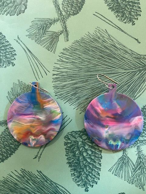 Singleuse Multiverse Christmas Bauble Sterling Silver Drop Earrings