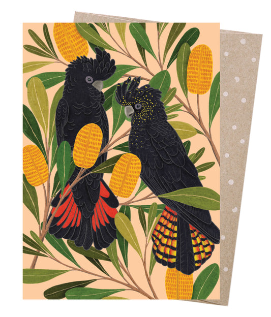 Earth Greetings Negin Maddock Cockatoo & Banksia Greeting Card