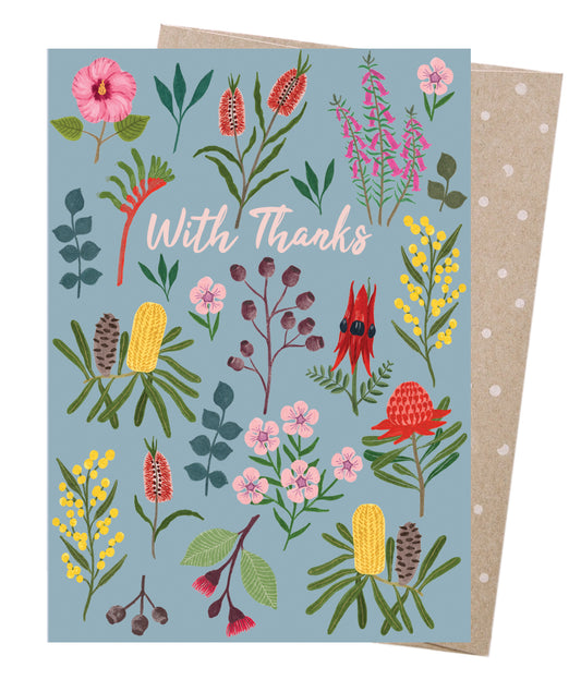 Earth Greetings Negin Maddock With Thanks Wildflowers Greeting Card