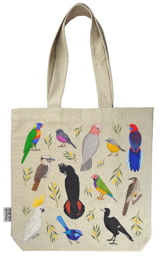 Earth Greetings Organic Cotton Tote Bag - Iconic Birds Of Australia
