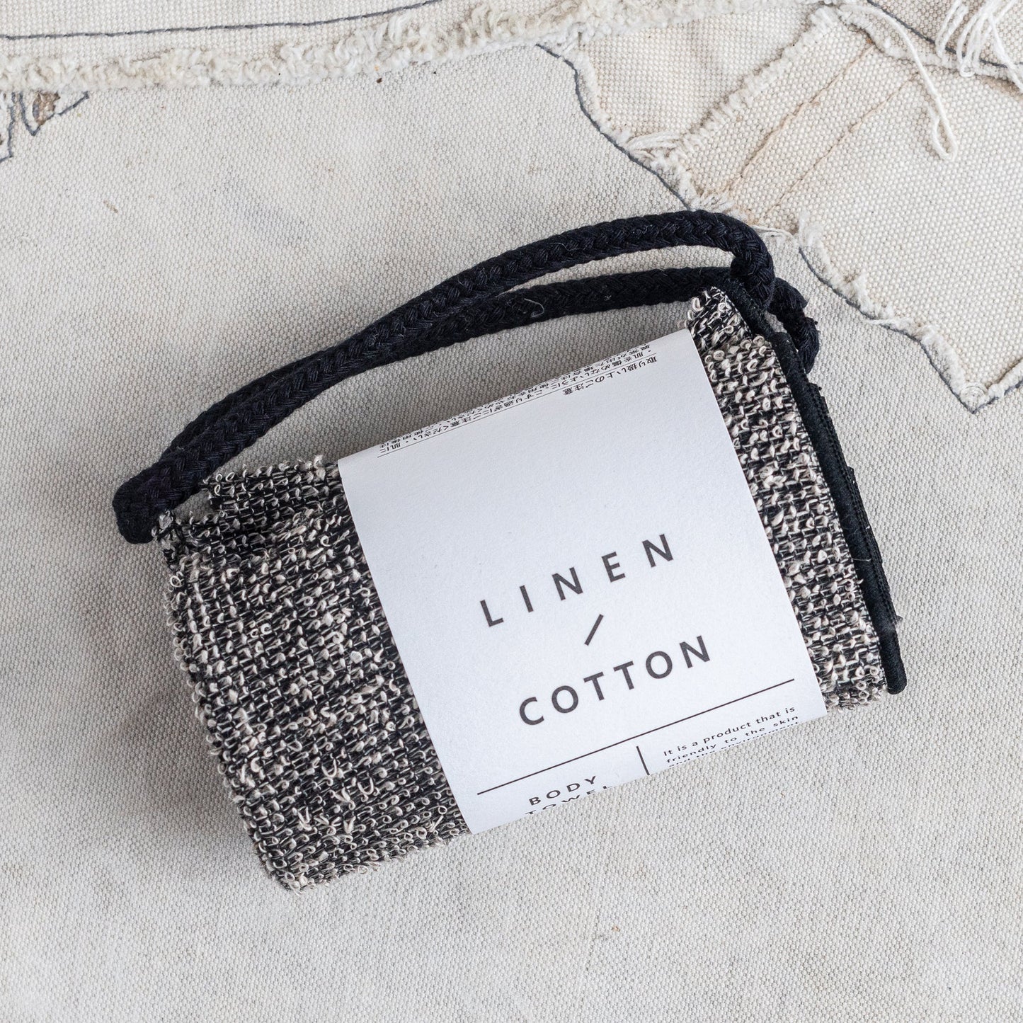 Kiyoi Japanese Linen & Cotton Body Wash Back Towel Strap