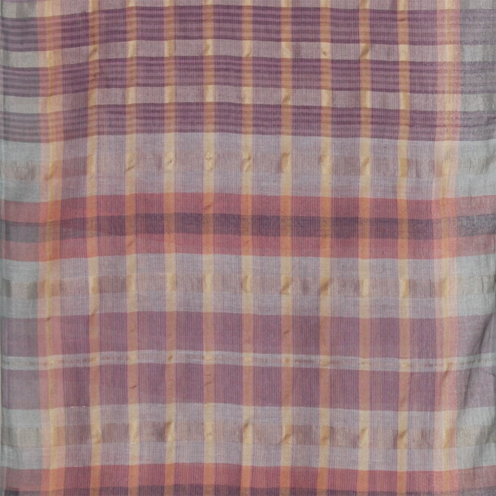 D)LUX Kambo Handloom Cotton Silk Check Scarf