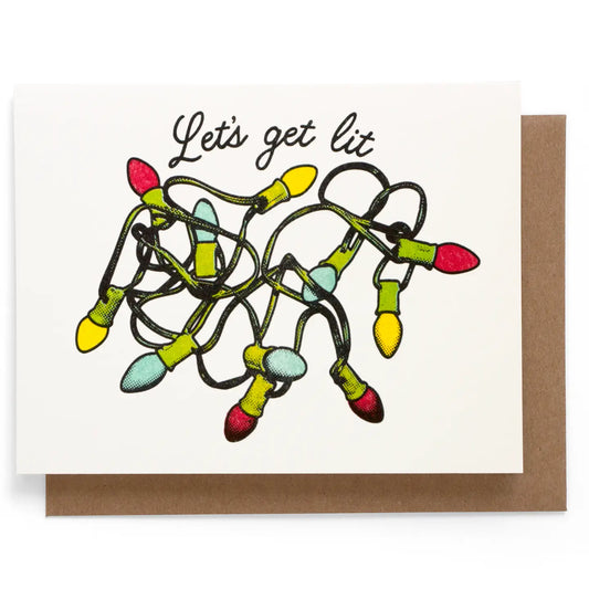 Smarty Pants Paper Company Lit Christmas Greeting Card