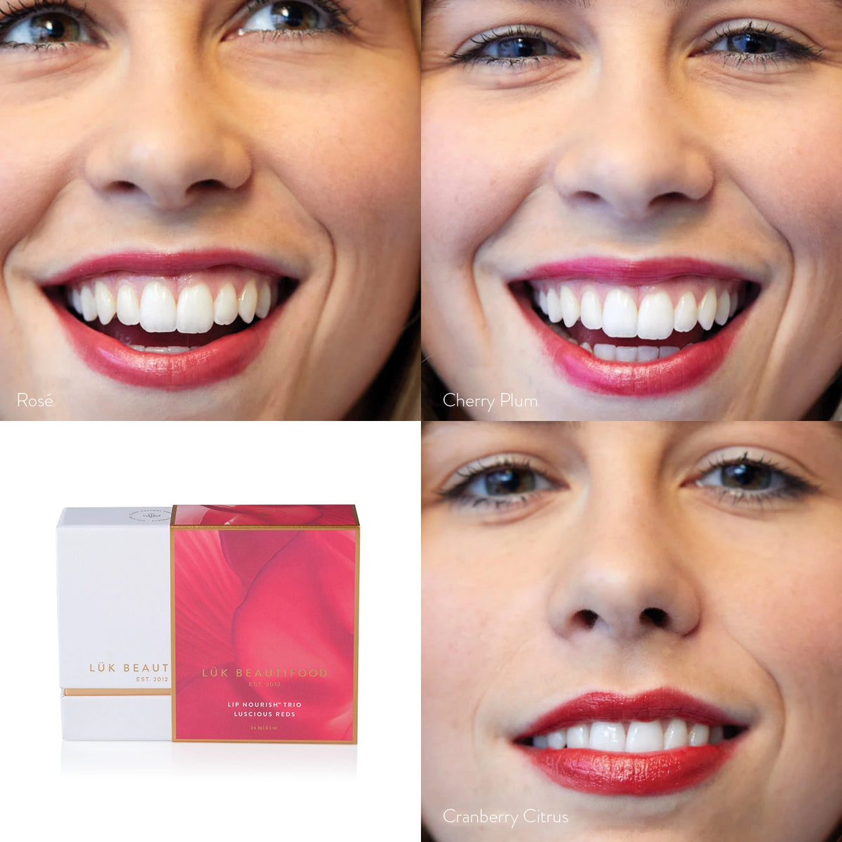 Luk Beautifood Lip Nourish Trio - Luscious Reds