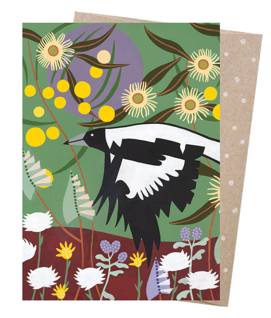 Earth Greetings Helen Ansell Sturt Magpie Season Greeting Card