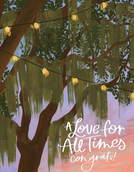 Spanish Moss Wedding Greeting Card