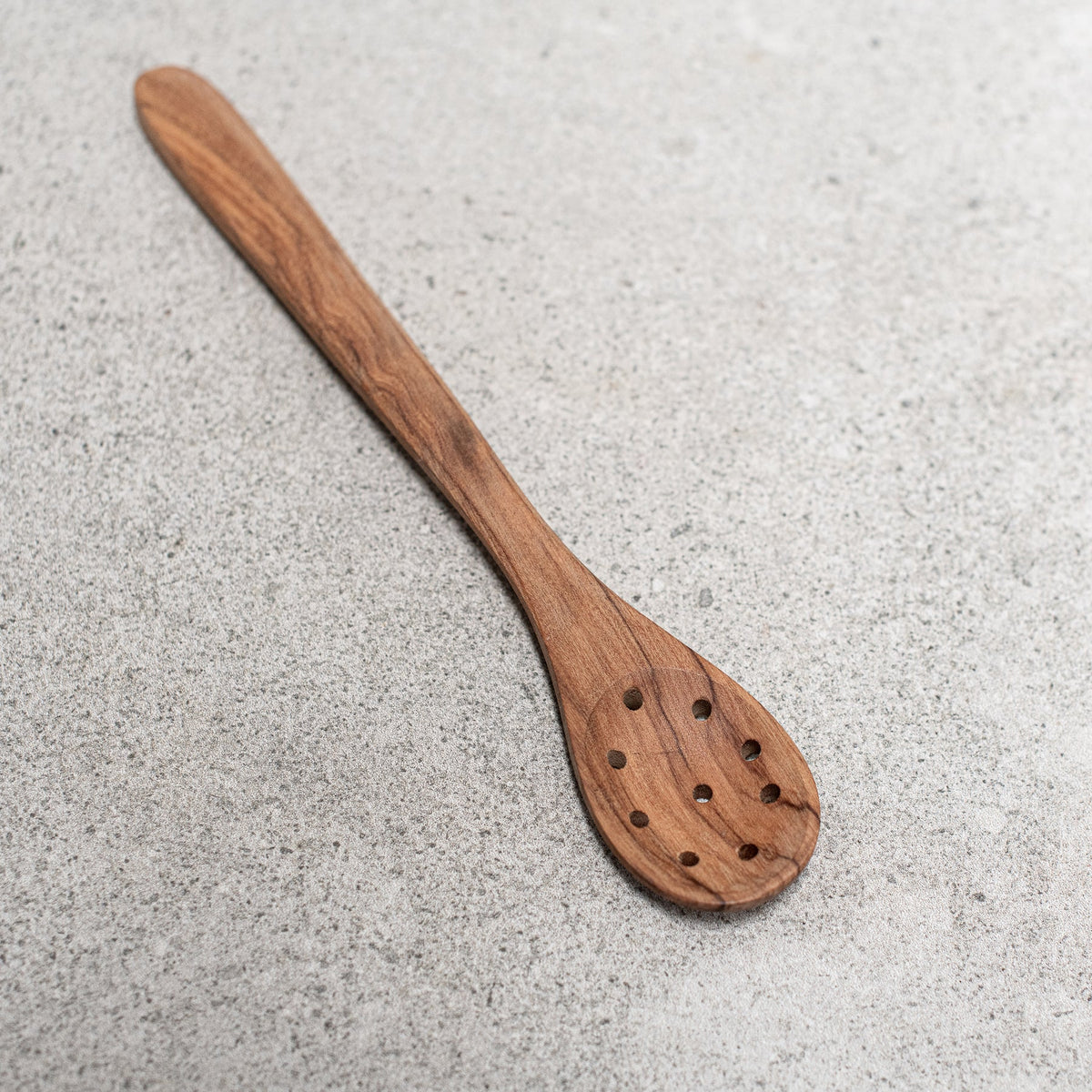 Olive Wood Holed Spoon 20cm
