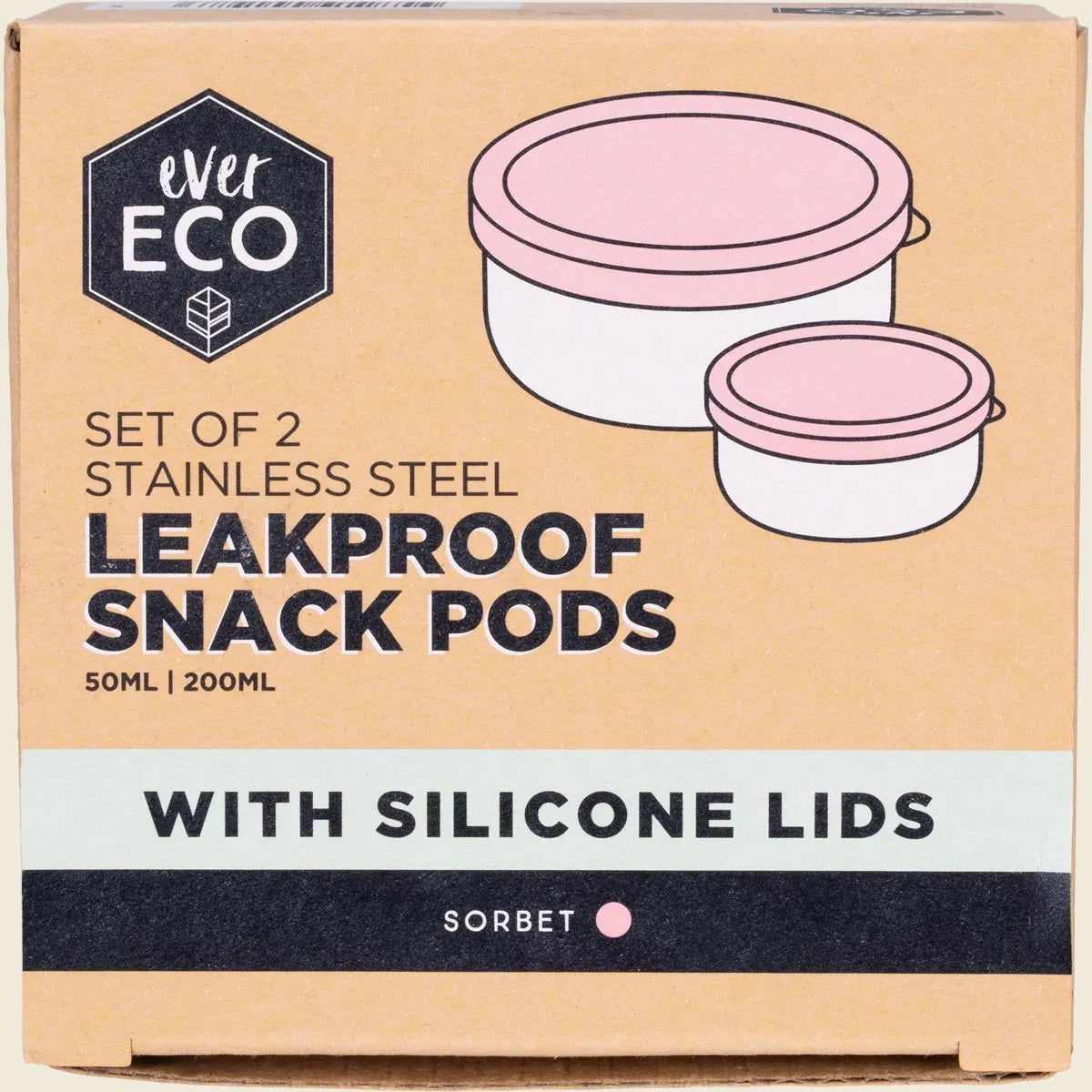 Ever Eco Stainless Steel Leakproof Snack Pods Set of 2