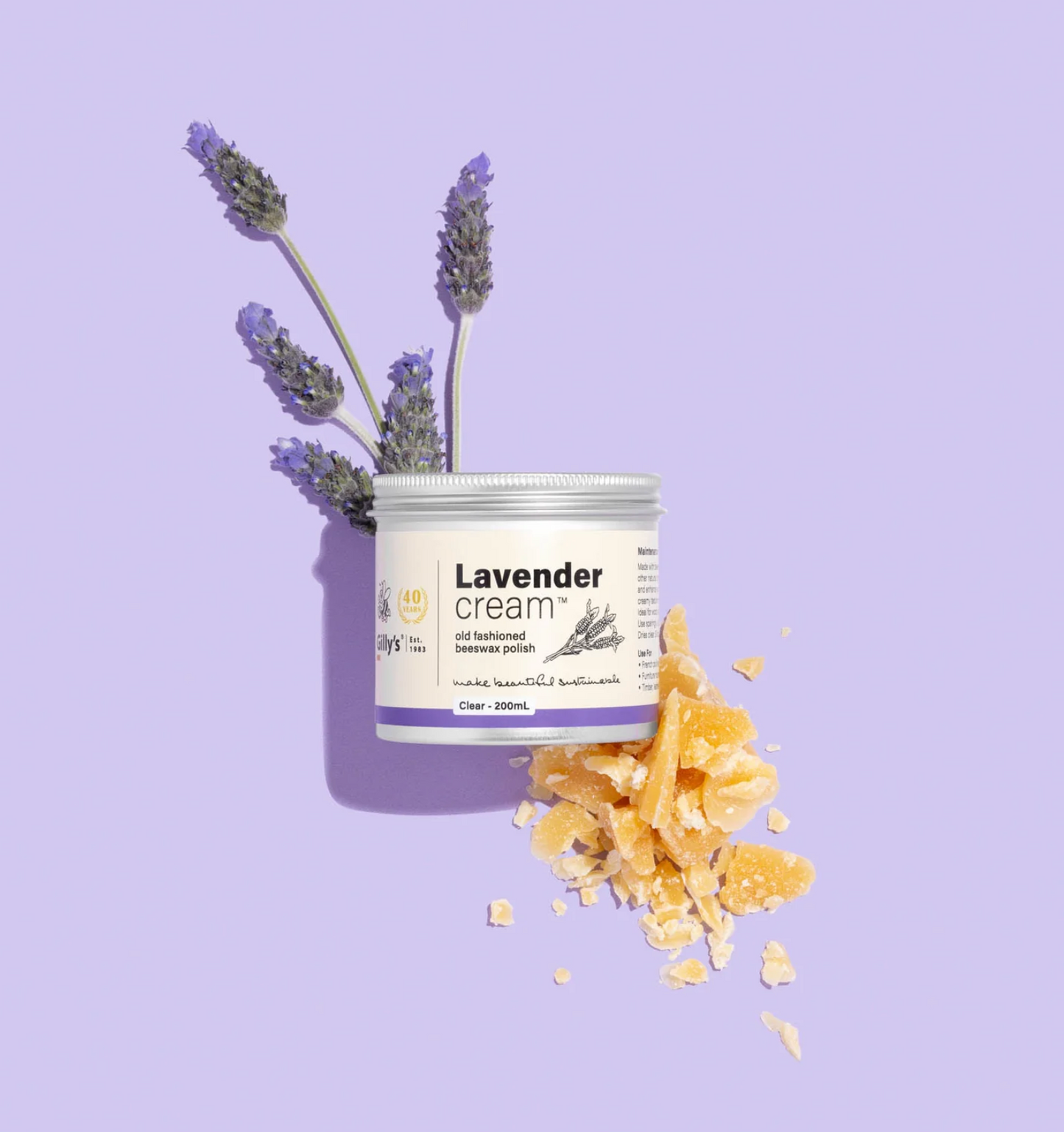 Gilly's Lavender Cream - Beeswax Polish