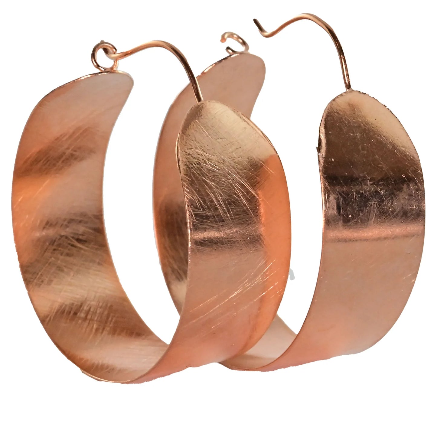 Brushed Finish Hoop Earrings