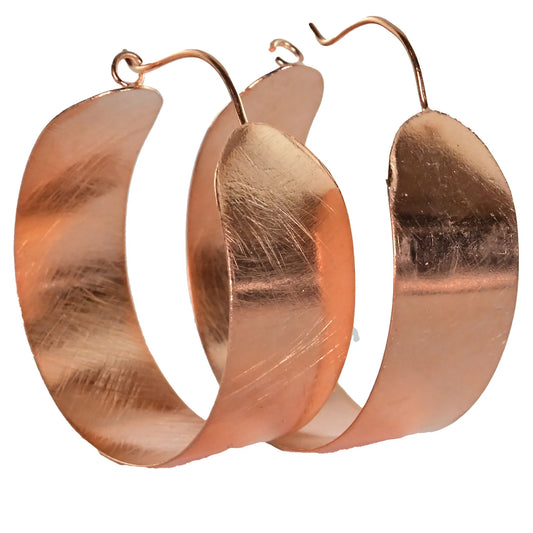 Brushed Finish Hoop Earrings