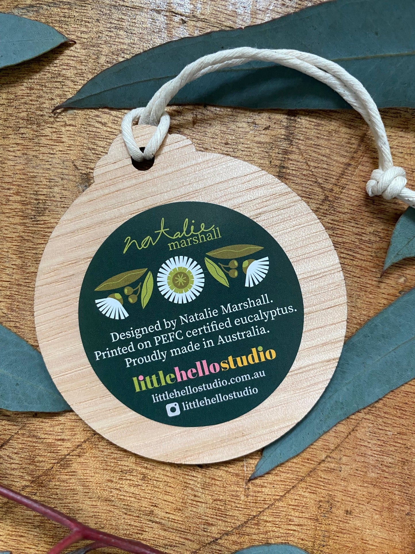 Hello Little Studio Australiana Timber Christmas Decoration