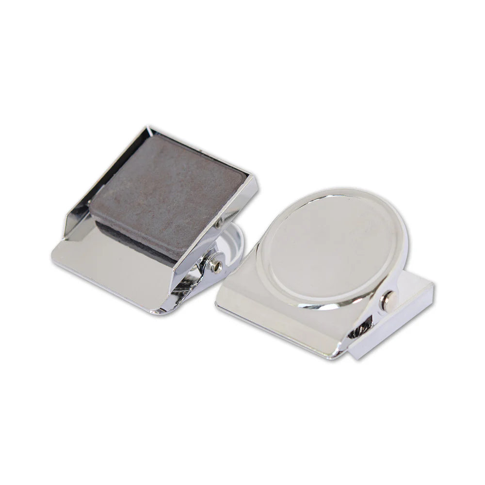 Chrome Round Memo Clip Magnet