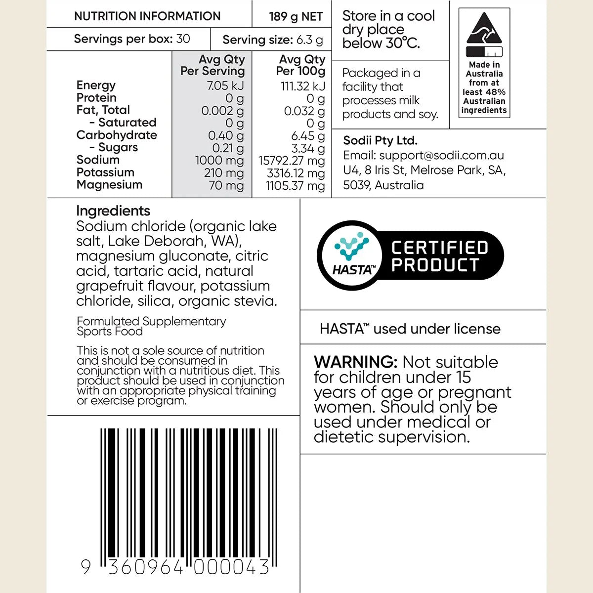 Sodii Everyday Hydration Salts Pack of 30 Sachets