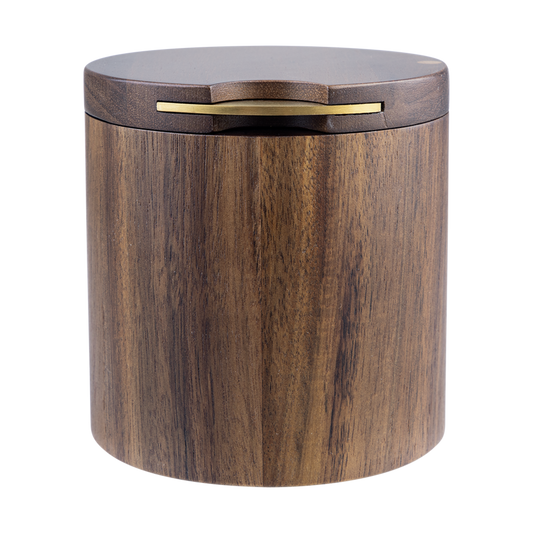 Acacia Wood Salt Cellar Container