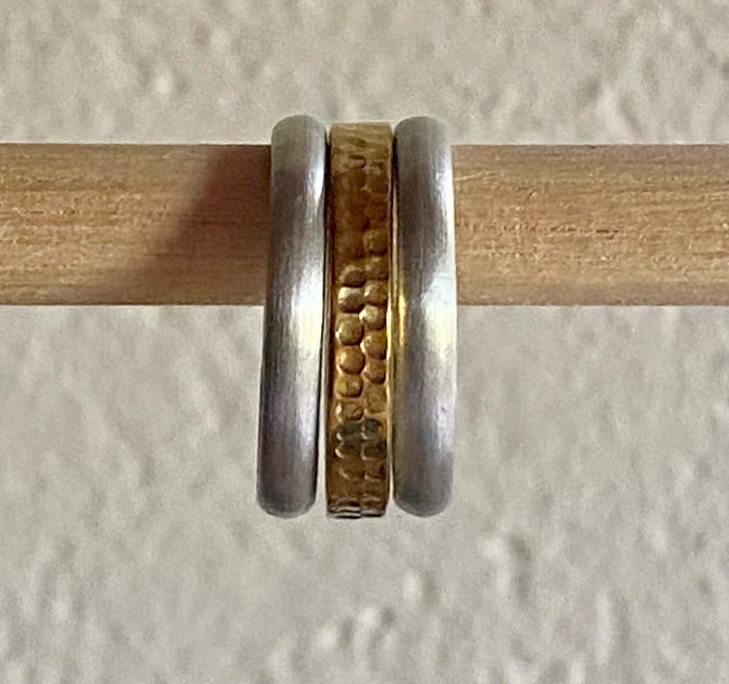 Loom Designs Hammered Brass Bullet Ring