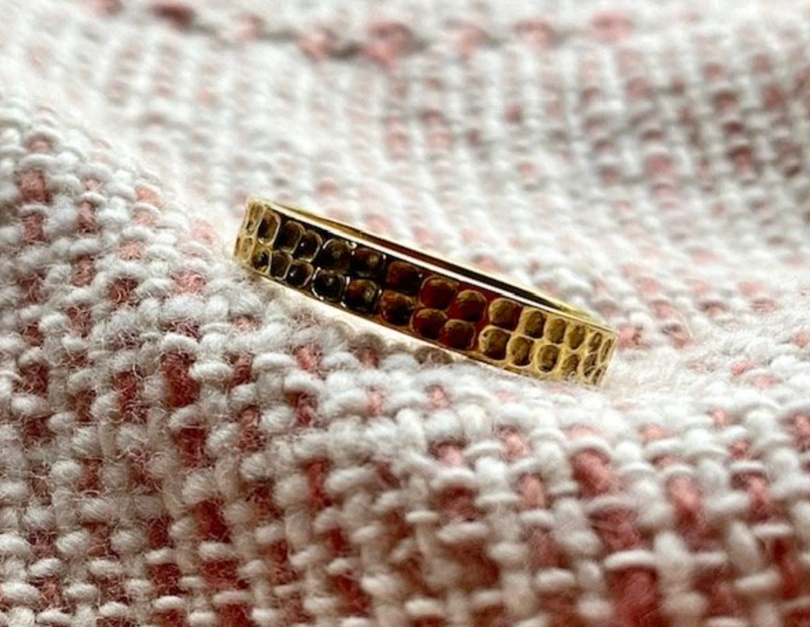 Loom Designs Hammered Brass Bullet Ring