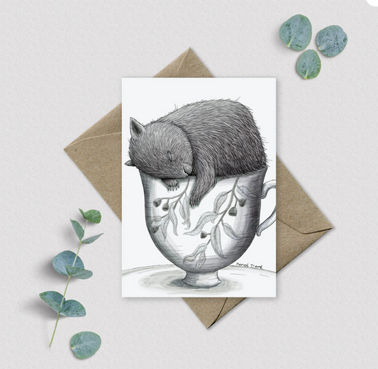 Renee Treml Tea Cosy Wombat Notecard