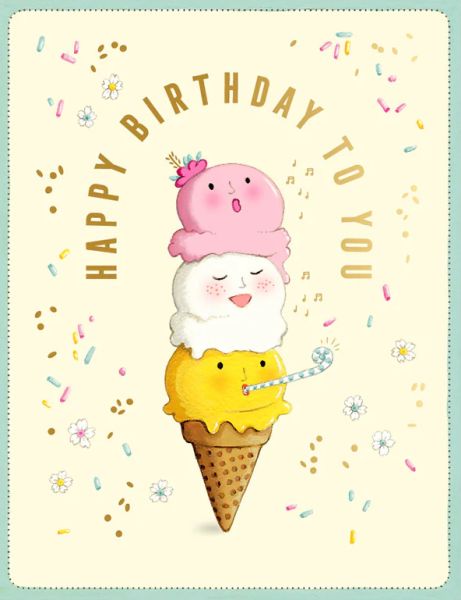 Singing Ice Cream Birthday Greeting Card