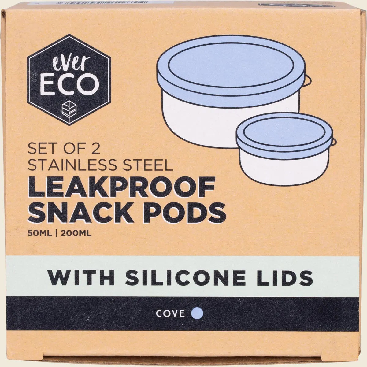 Ever Eco Stainless Steel Leakproof Snack Pods Set of 2