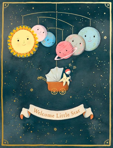 Solar System Baby Welcome Little Star Greeting Card