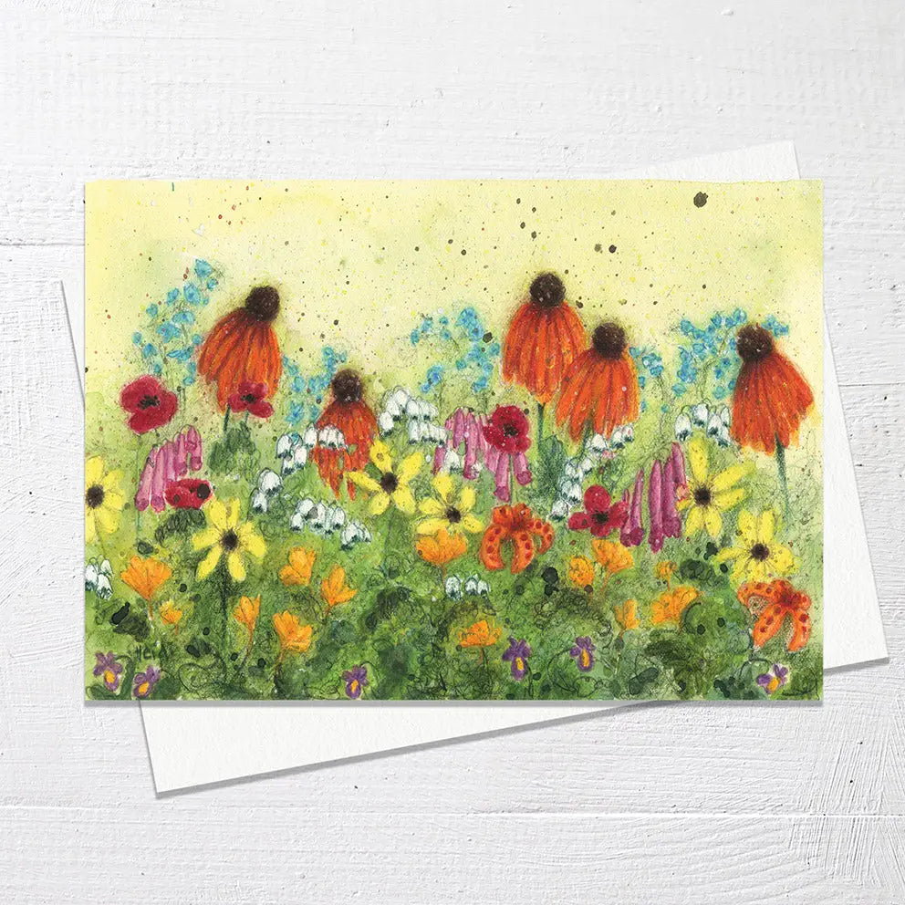 Wild Finch Studio Summer Flower Garden Greeting Card