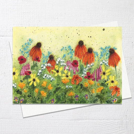 Wild Finch Studio Summer Flower Garden Greeting Card