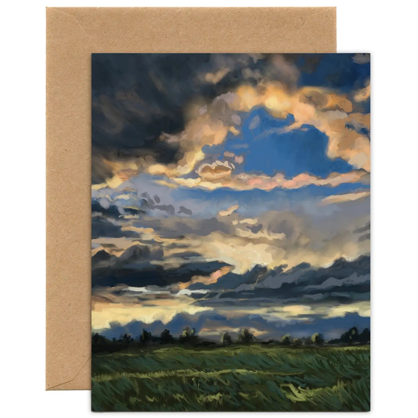 Tiny & Snail Moon Sunset Skyscape Greeting Card