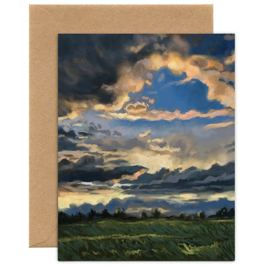 Tiny & Snail Moon Sunset Skyscape Greeting Card